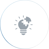 An icon of bulb and puzzle