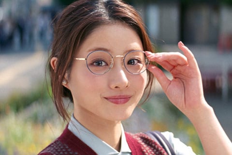 東京メトロCM 石原さとみさん着用メガネ BJ classic "PREM-114SNT" Col.1-6 ブルー×ゴールド