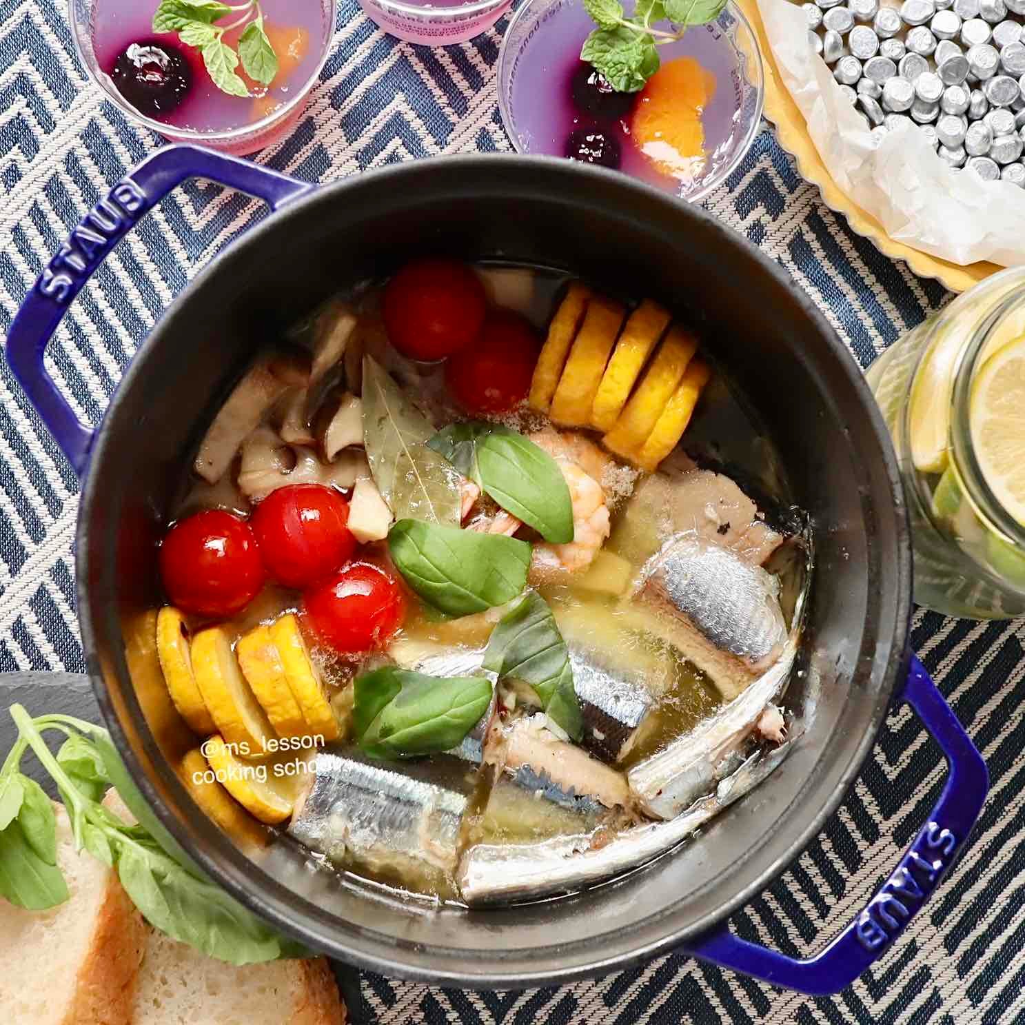 【レシピ】さんまときのこのアヒージョ