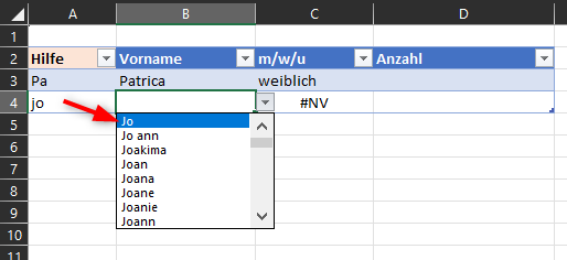 Excel: Intelligente Auswahlliste