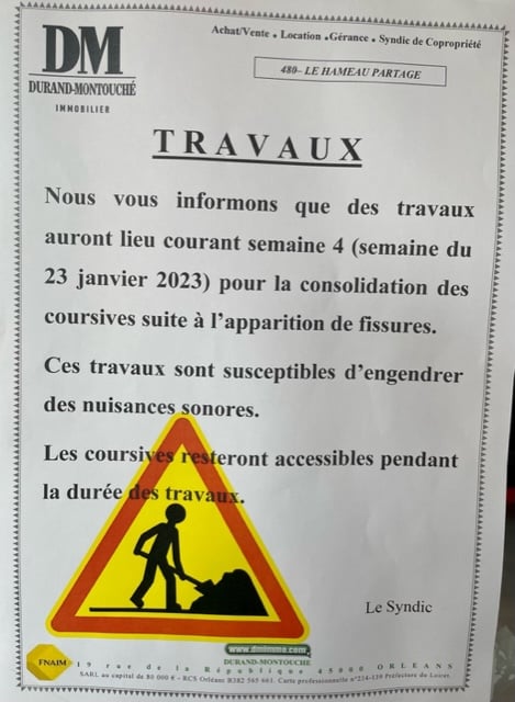 Réparation des Coursives