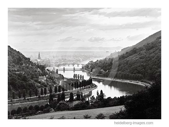 Archiv-Nr. 48-54H / Neckartal mit Blick in die Rheinebene / 50er jahre