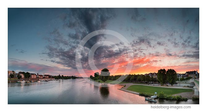 Archiv-Nr. hc2014147 | Heidelberg, Neckarufer im Sonnenuntergang