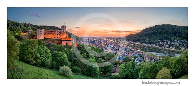 Archiv-Nr. hc2014142 | Heidelberg, Schloss- und Altstadtblick in der Abenddämmerung 