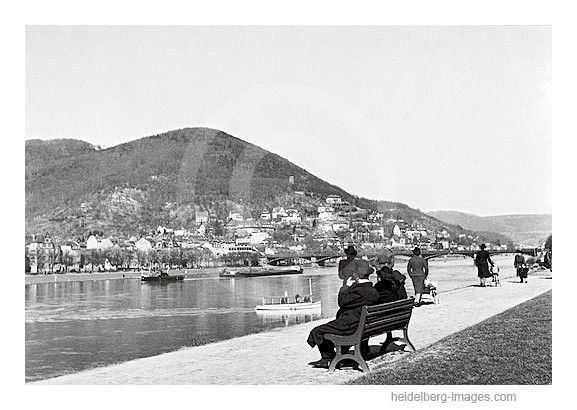 Archiv-Nr. 165HR / Parkbank auf der Neckarpromenade