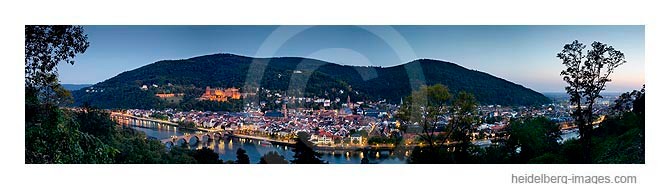 Archiv-Nr. hc2007169 |  Panorama-Ansicht von Heidelberg in der Dämmerung