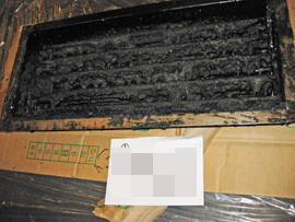 ▲防火ダンパー清掃前