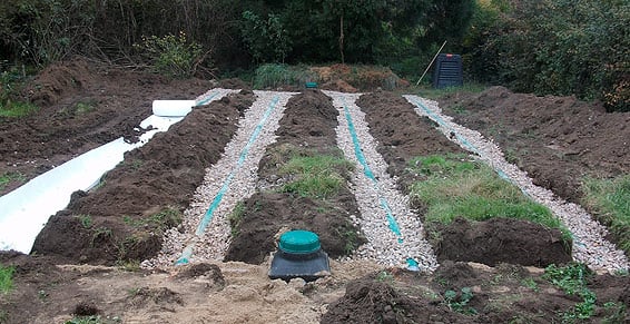 Tranchée d'épandage à faible profondeur