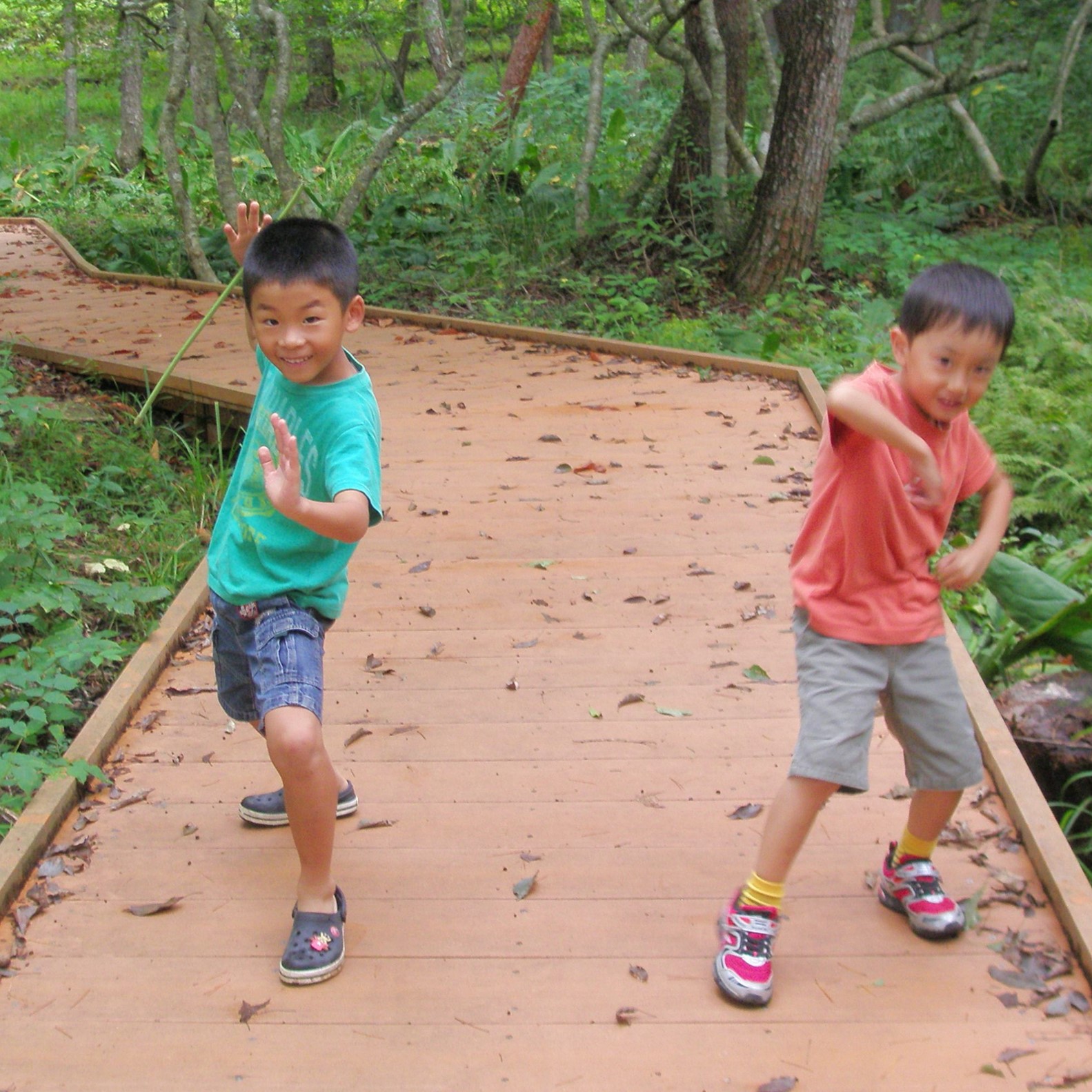 遊歩道は子供が全力で走っても、はしゃいでも大丈夫