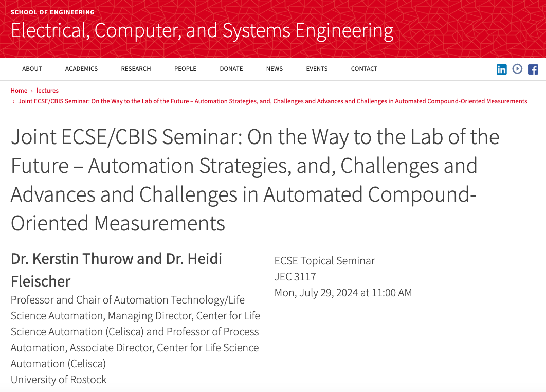 Kerstin Thurow and Heidi Fleischer at RPI: CELISCA professors collaborating with Rensselaer Polytechnic Institute (RPI)