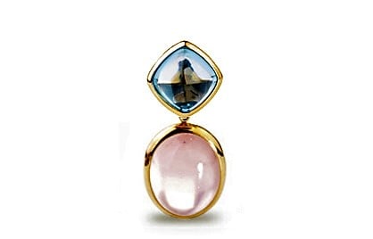 Stockholm (10x10) mit Blautopas, swiss  € 990,00 mit Victoria (20x15) mit Rosenquarz € 740,00 