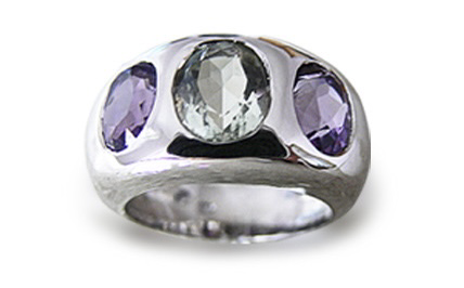 Wien Sterling rhodiniert mit Amethysten und Prasiolith € 890,00