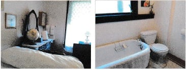 左は客室、右はバスルーム