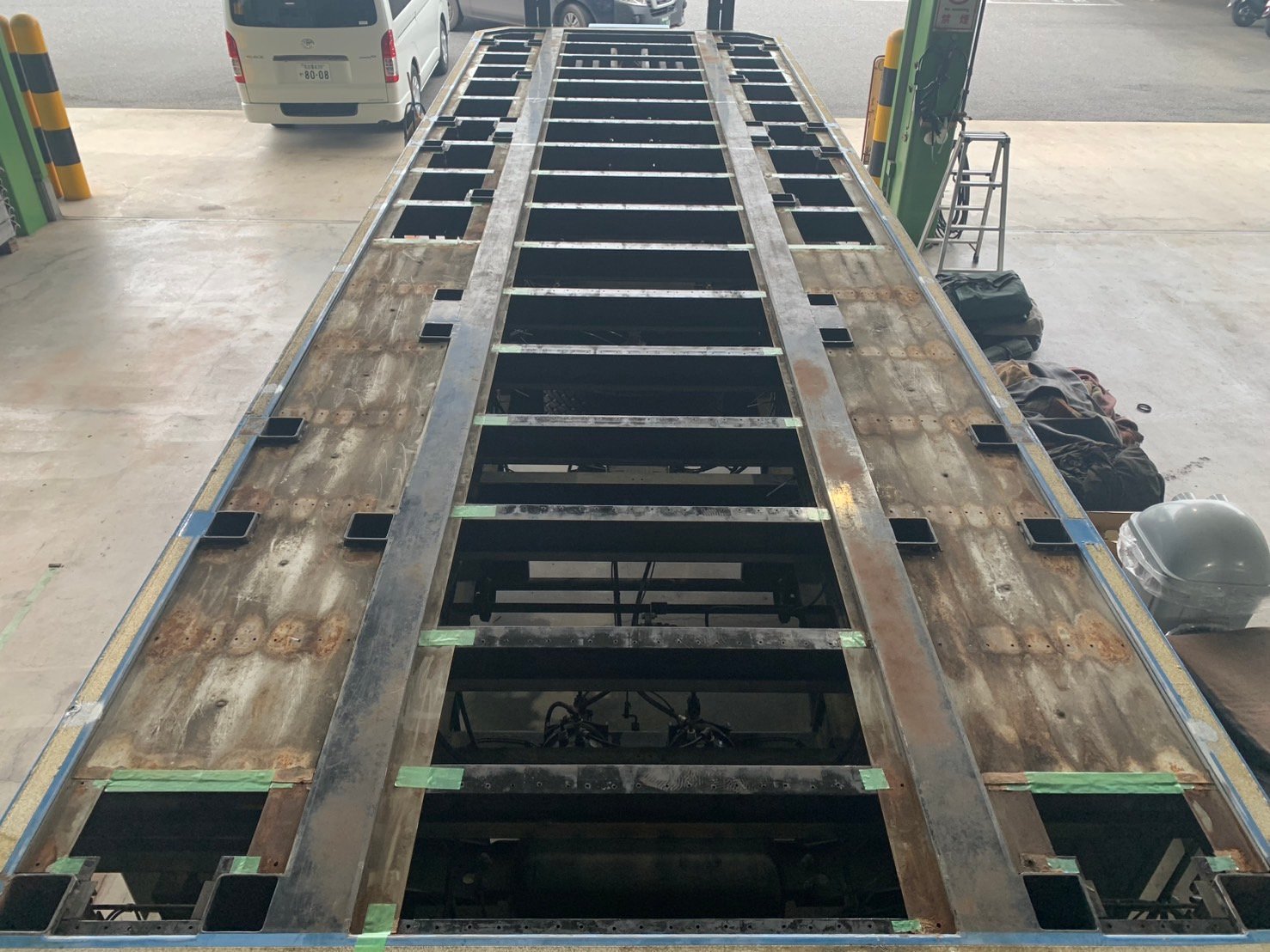 ②既設板めくり後