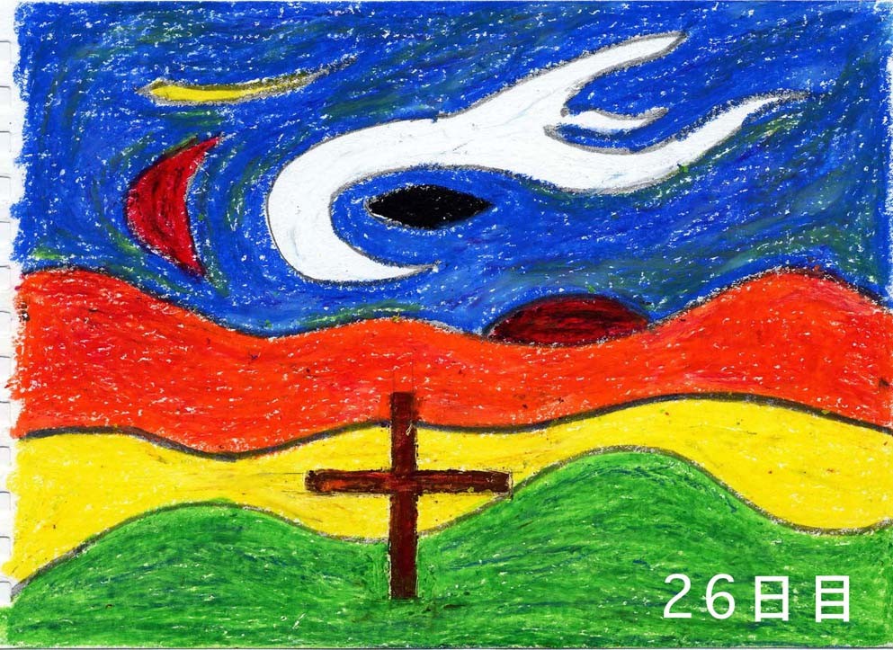 トレーニング26日目　細かい絵からクレヨンに変化