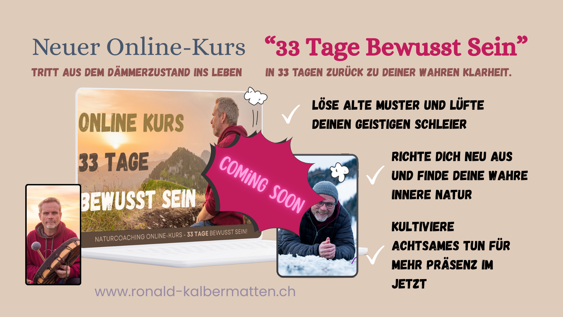 33 Tage Bewusst Sein - Online-Kurs - Naturcoaching