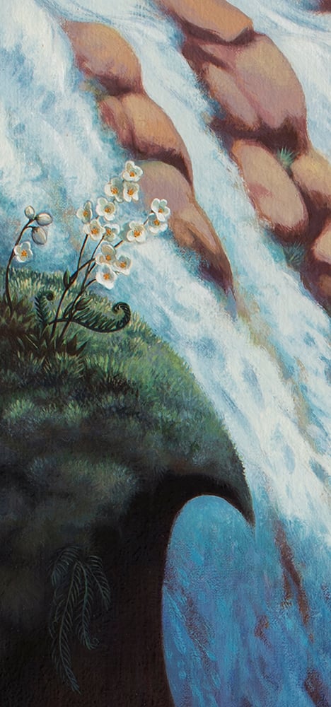 "Musa" - Cascade et fleurs des montagnes, détail