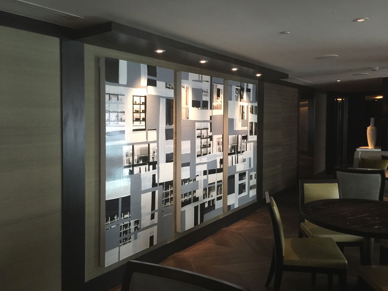 Monika Humm, global 45, Triptychon, Grand Hyatt, Hongkong, 2015