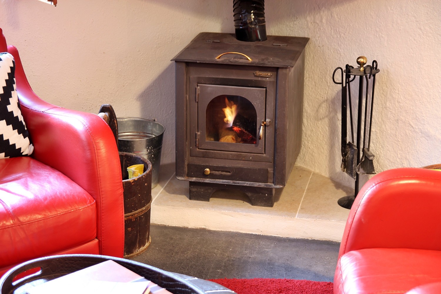 The wood burning stove