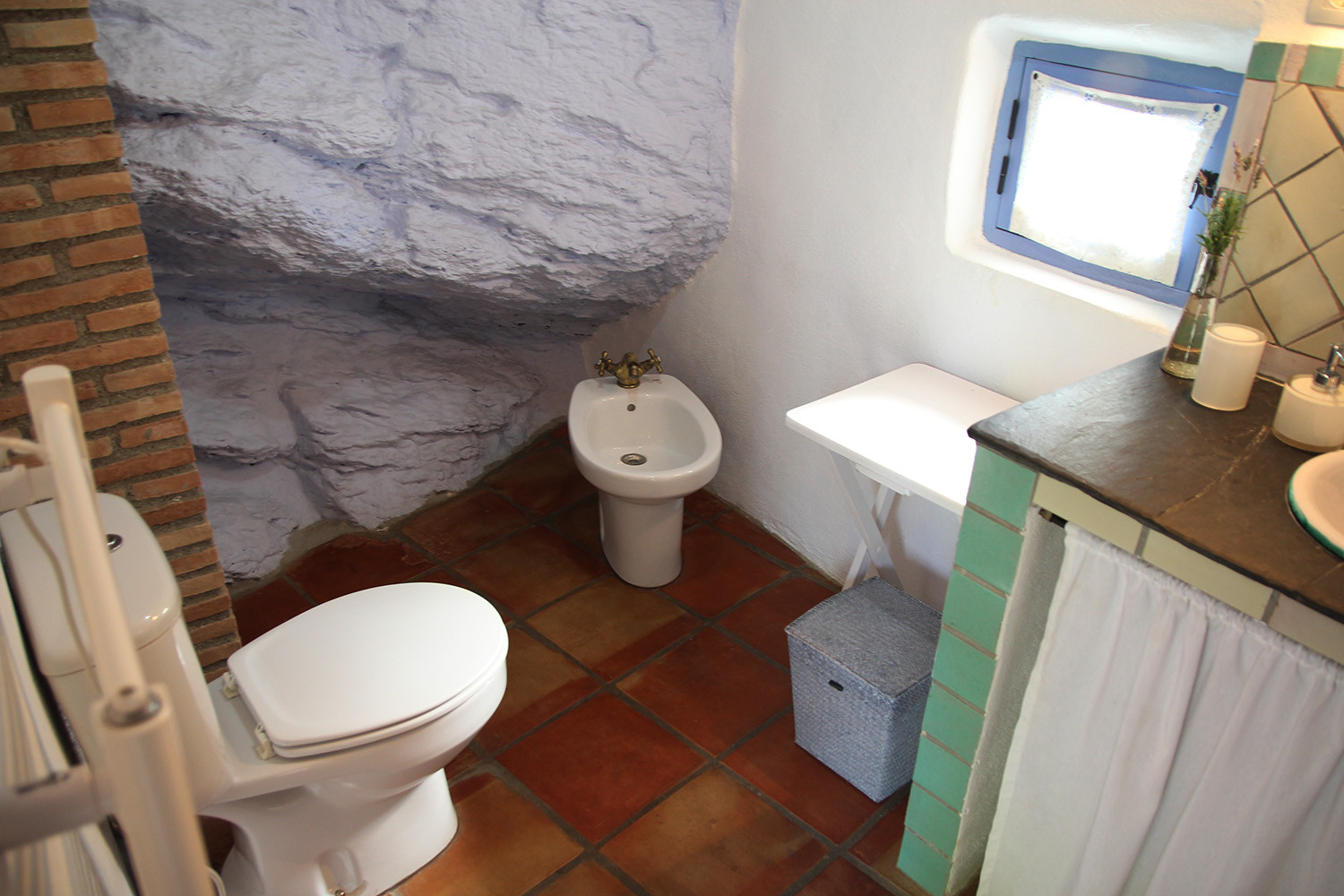 The outside bathroom