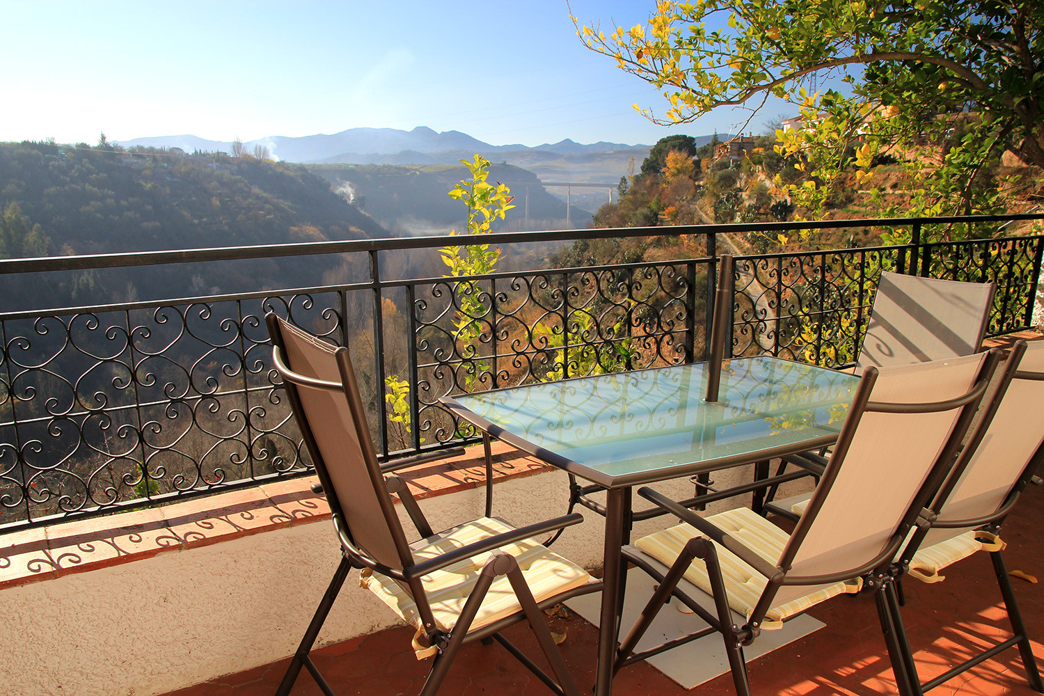 The private terrace with views
