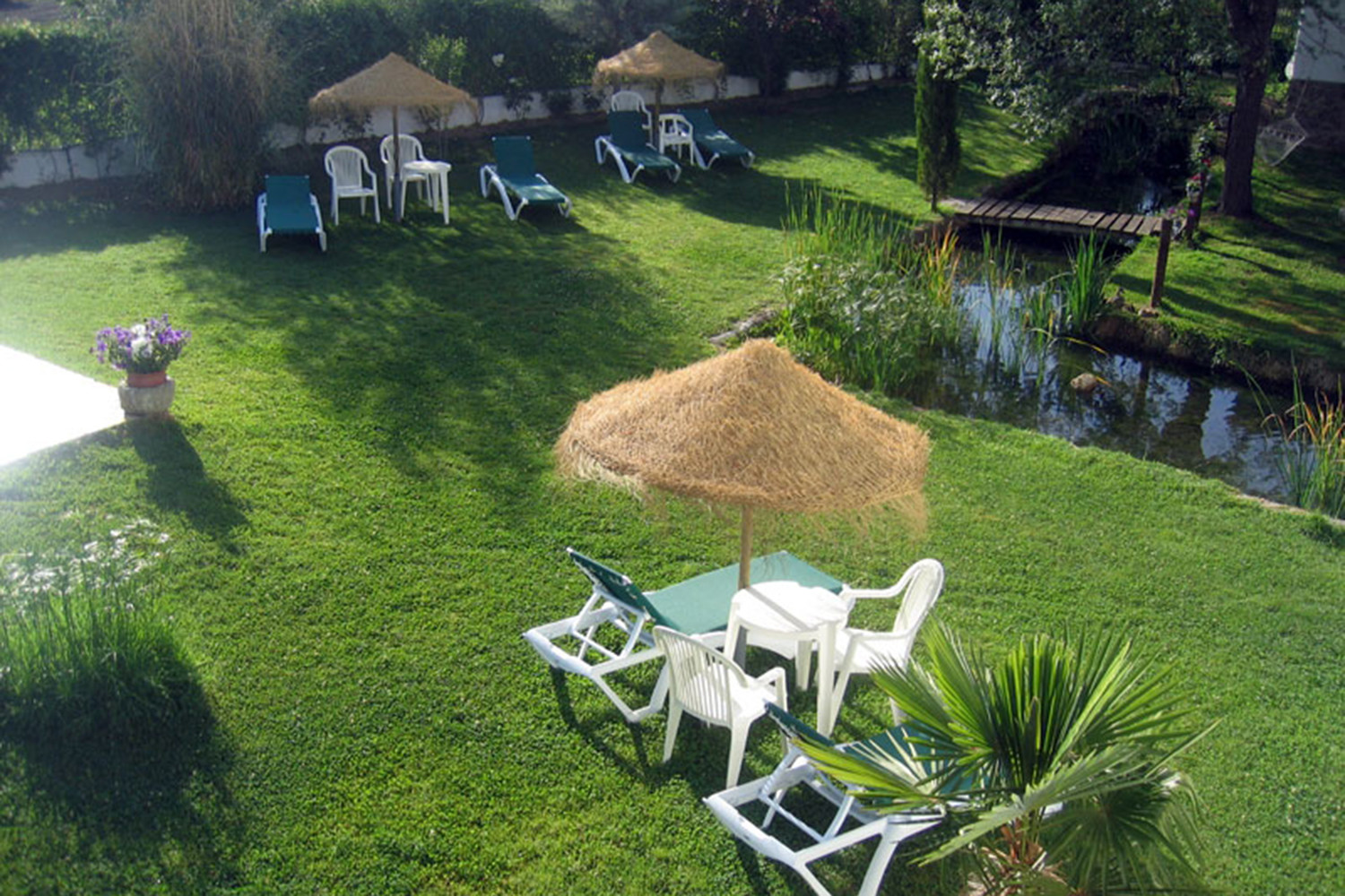 The solarium next to the swimming pool
