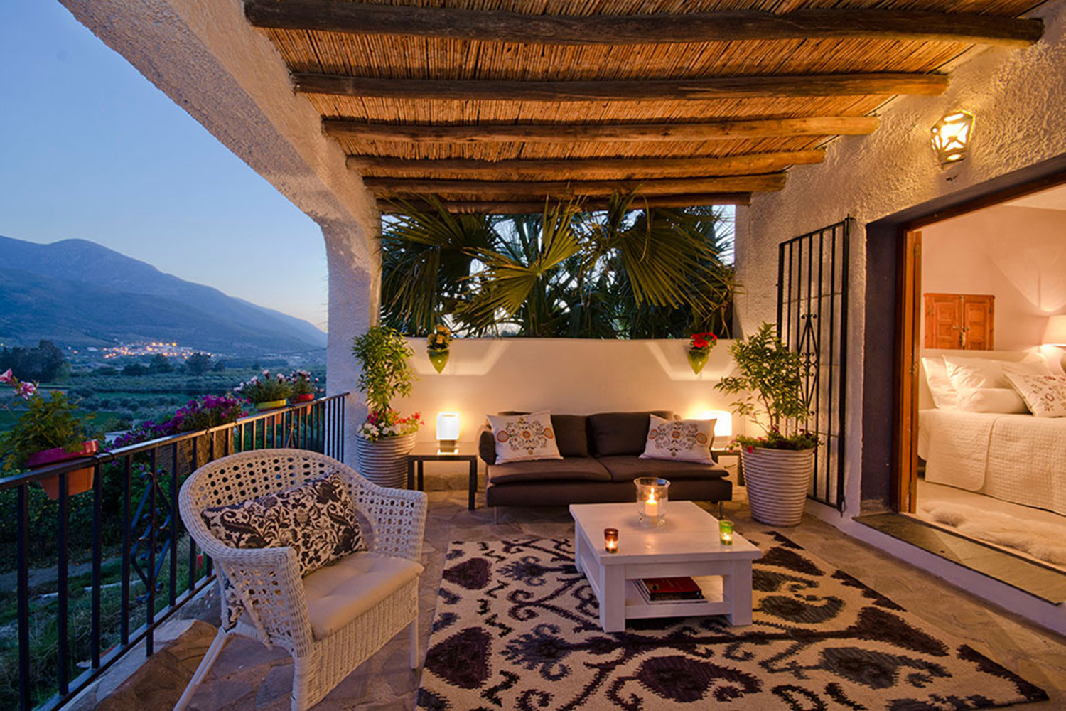 The terrace in the evening