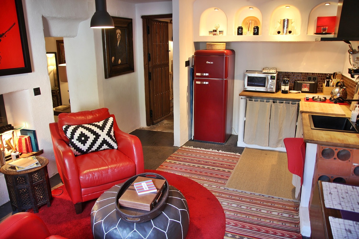 The living with the open kitchen