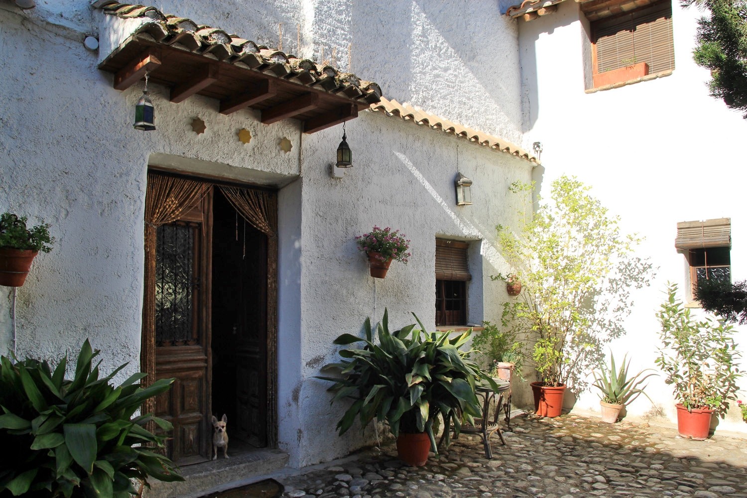 The courtyard, entrance to the accommodation