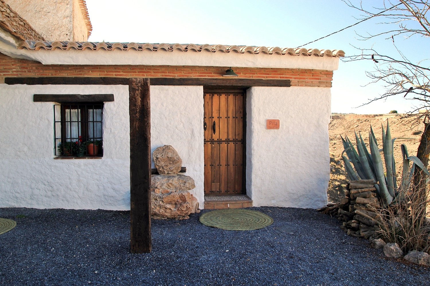 Front view of the cave house 