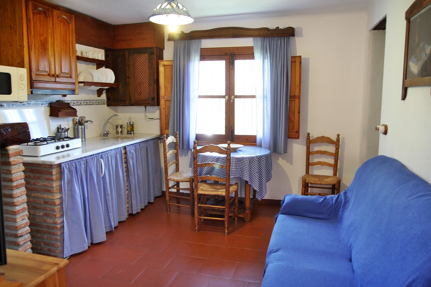 The living room & open kitchen