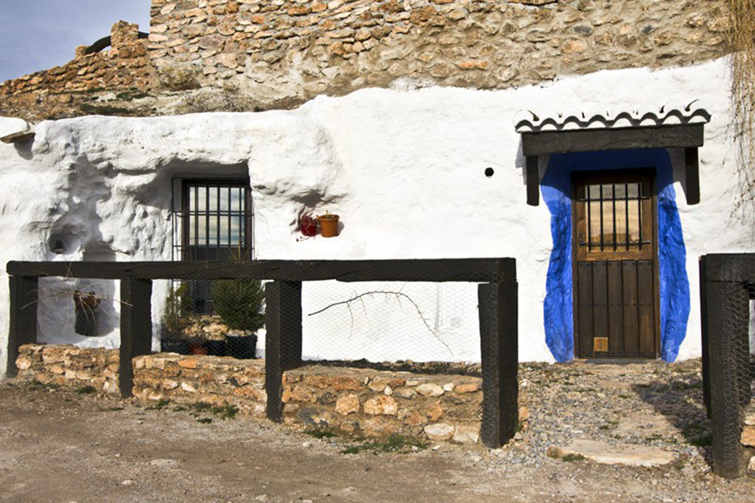 Front view of the cave house