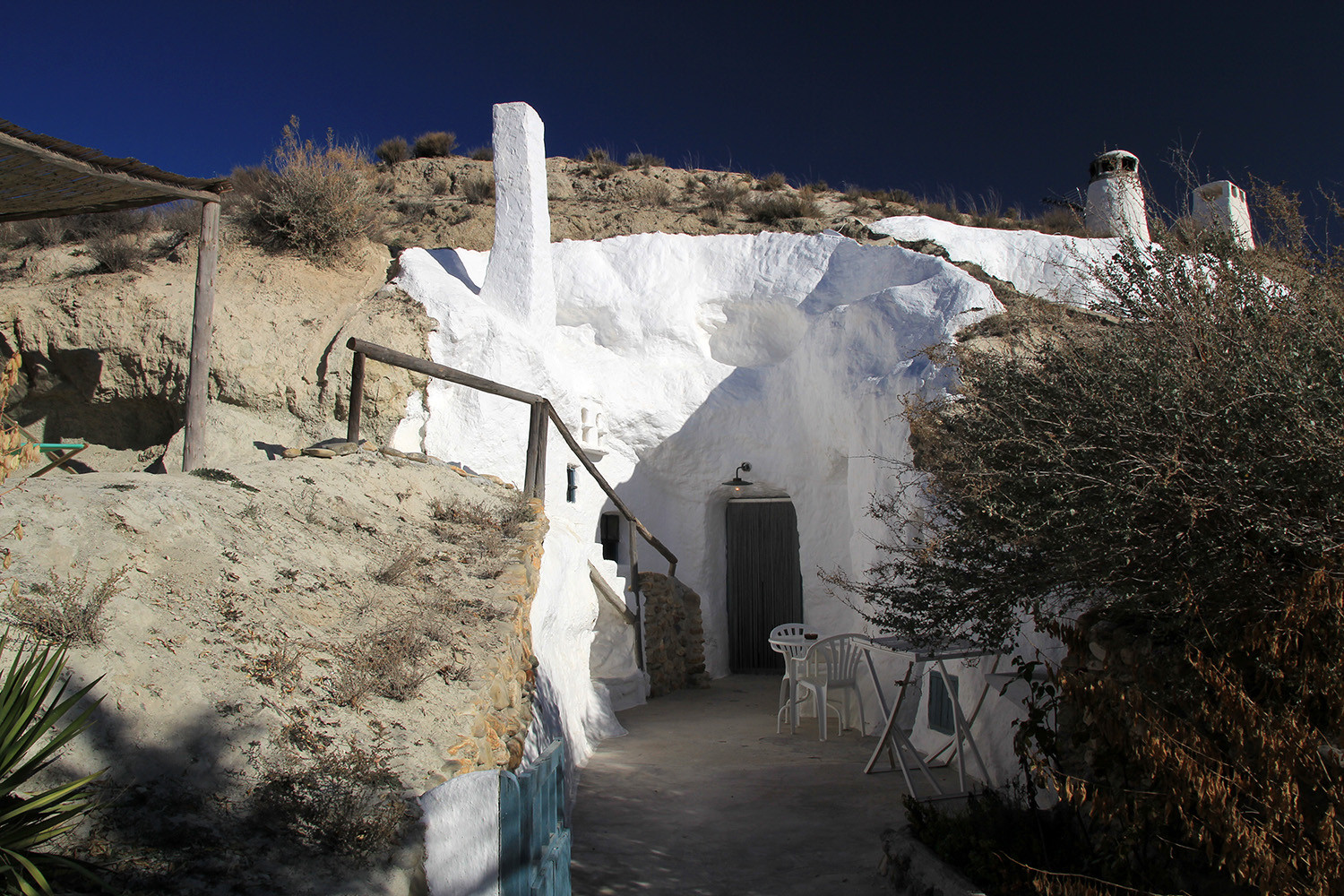 Front view of the cave house