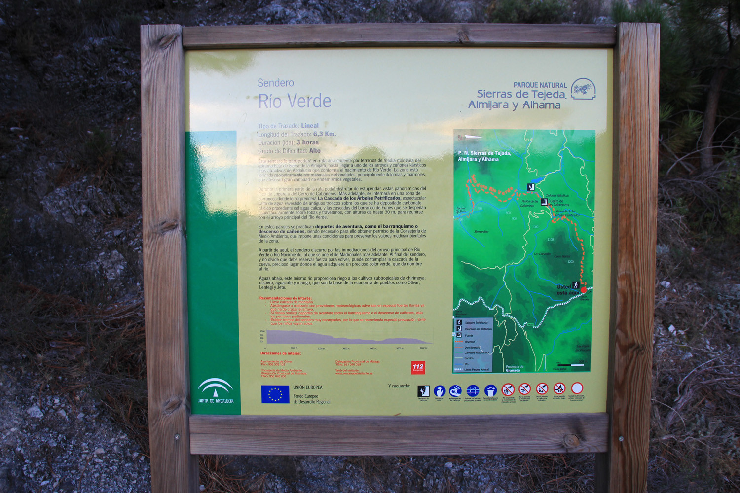 Map of a Hiking Trail in Natural Park Tejeda
