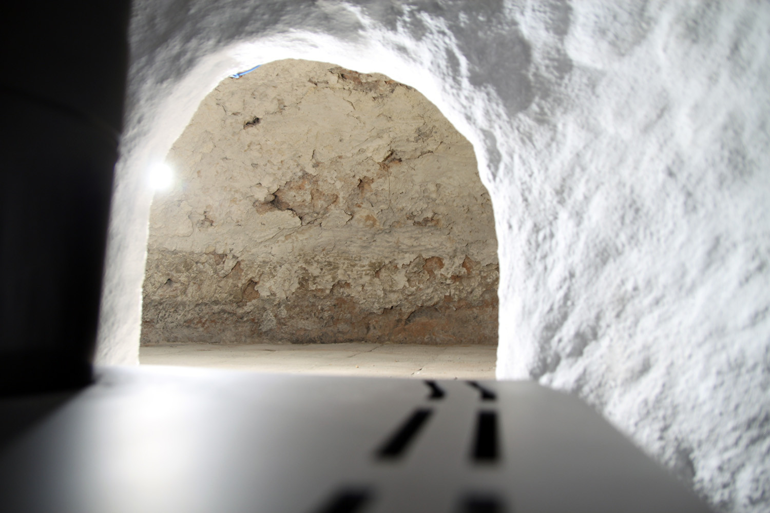 The oven behind the woodstove