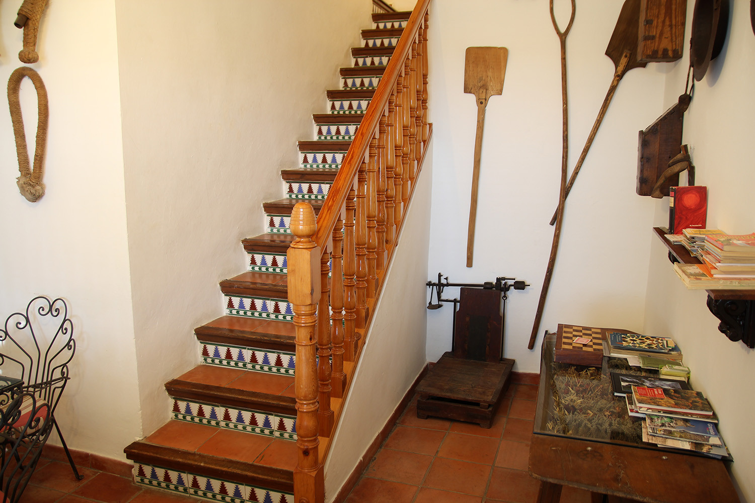 The stairs on the other side of the house