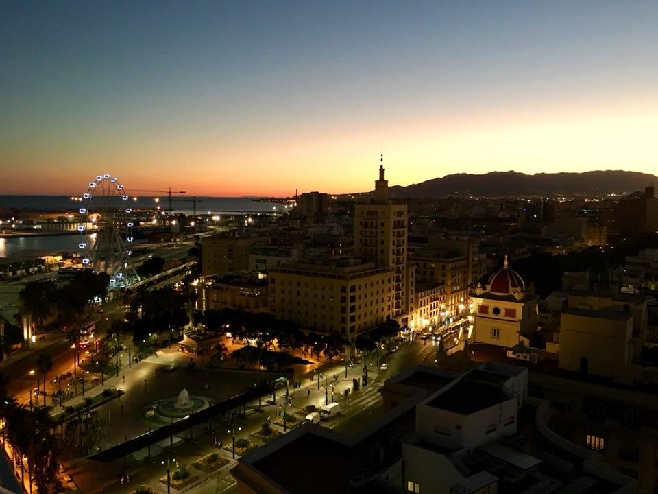 Malaga zum Sonnenuntergang
