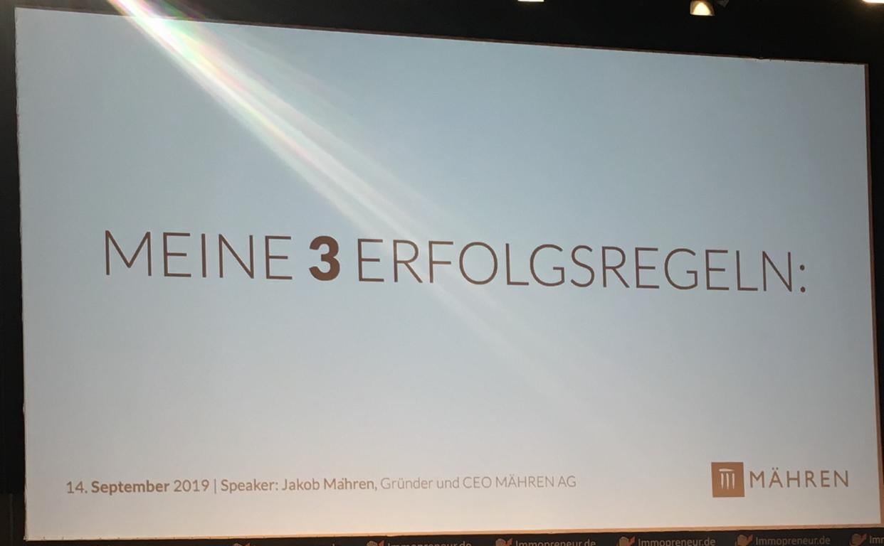Die 3 Erfolgsregeln