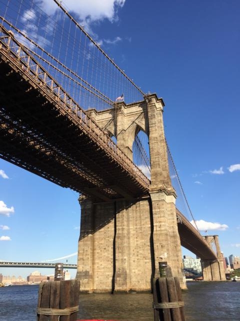 freaky finance, freaky travel, New York, Brooklyn Bridge, Himmel, Wolken, Fluss, River