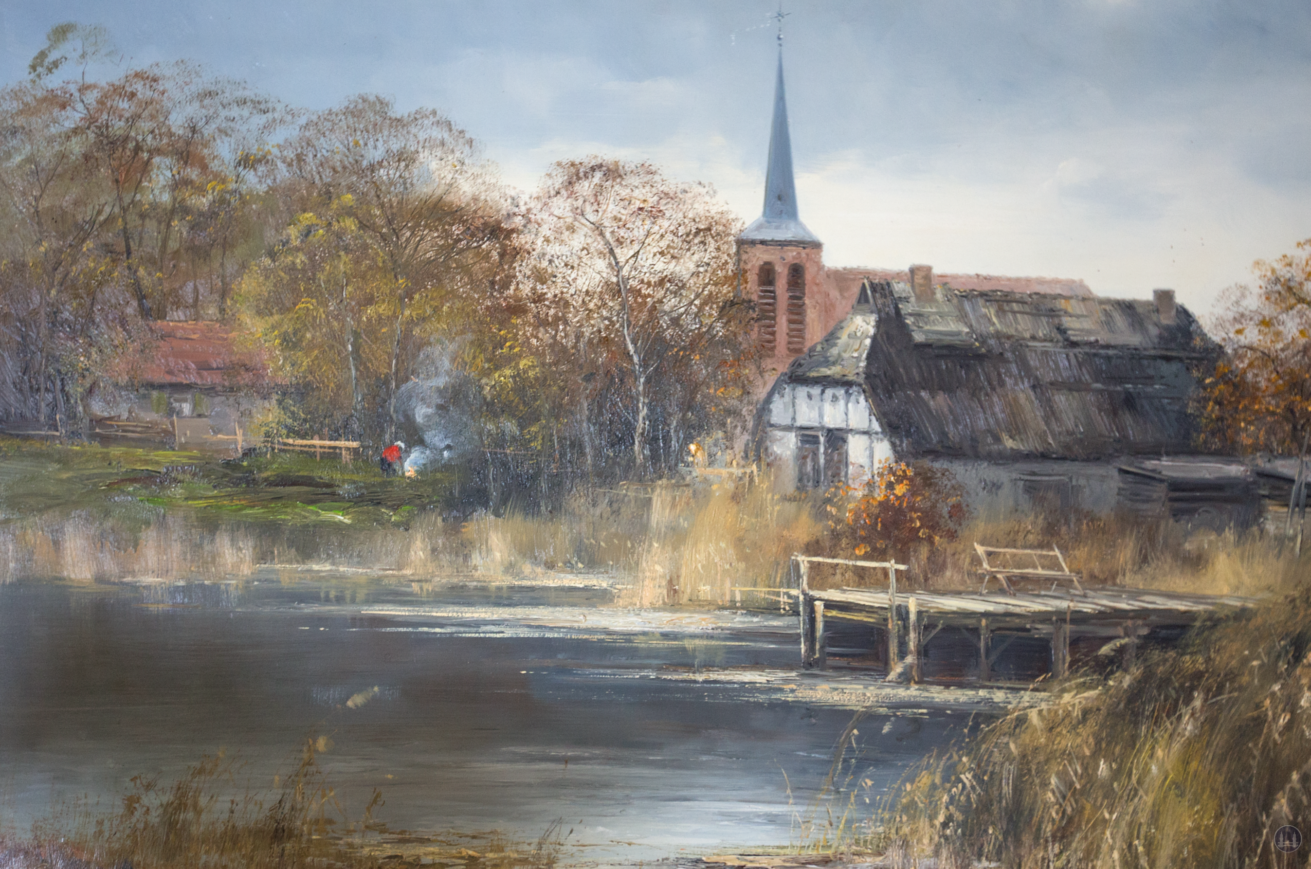 Café im Auenhof und die Kunstgalerie Aagaard im Berliner Stadtteil Hermsdorf. Eines der angebotenen Kunstwerke.