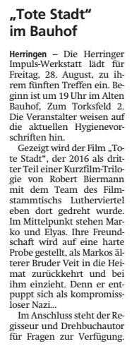 WA 2020.09.02 - Tote Stadt im Bauhof