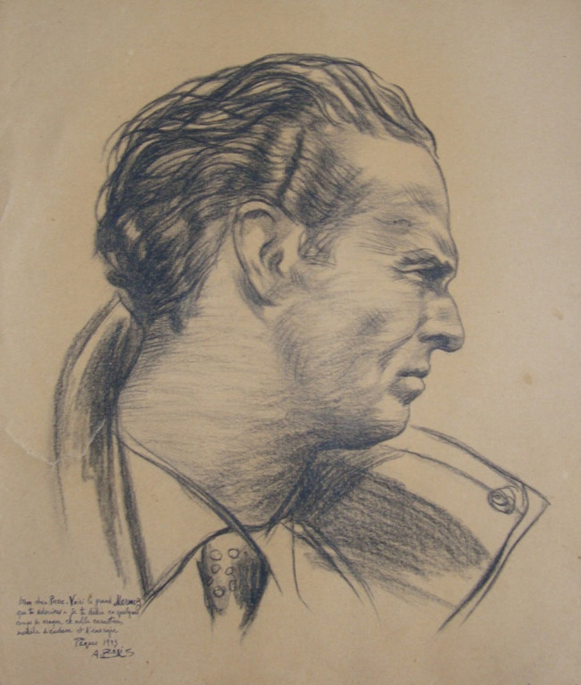 Jean Mermoz 1943 fusain André Aaron Bilis
