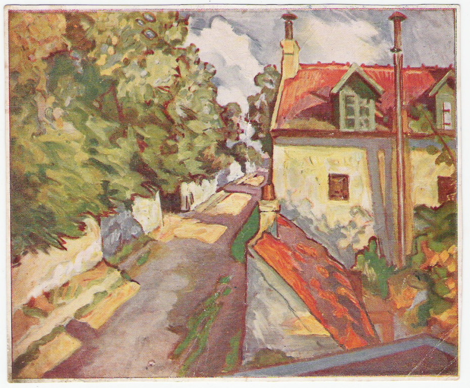 vue de Montfermeil France huile sur toile André Aaron Bilis