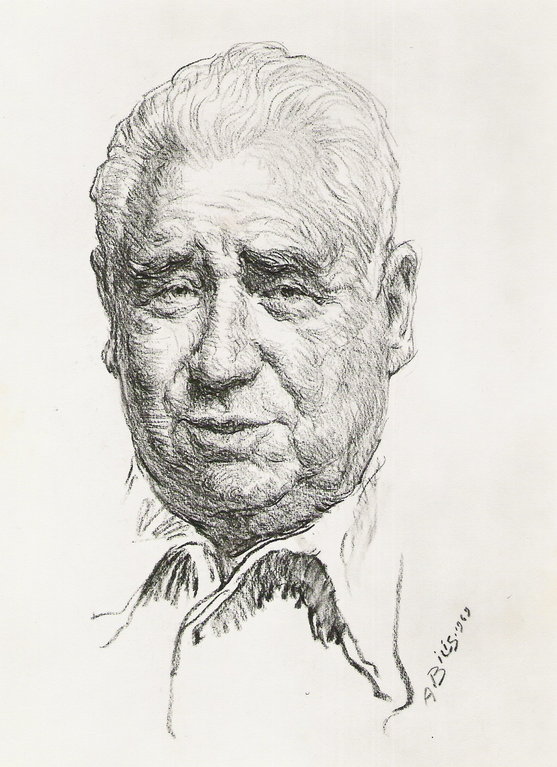 Janniot Alfred, sculpteur 1969 fusain André Aaron Bilis