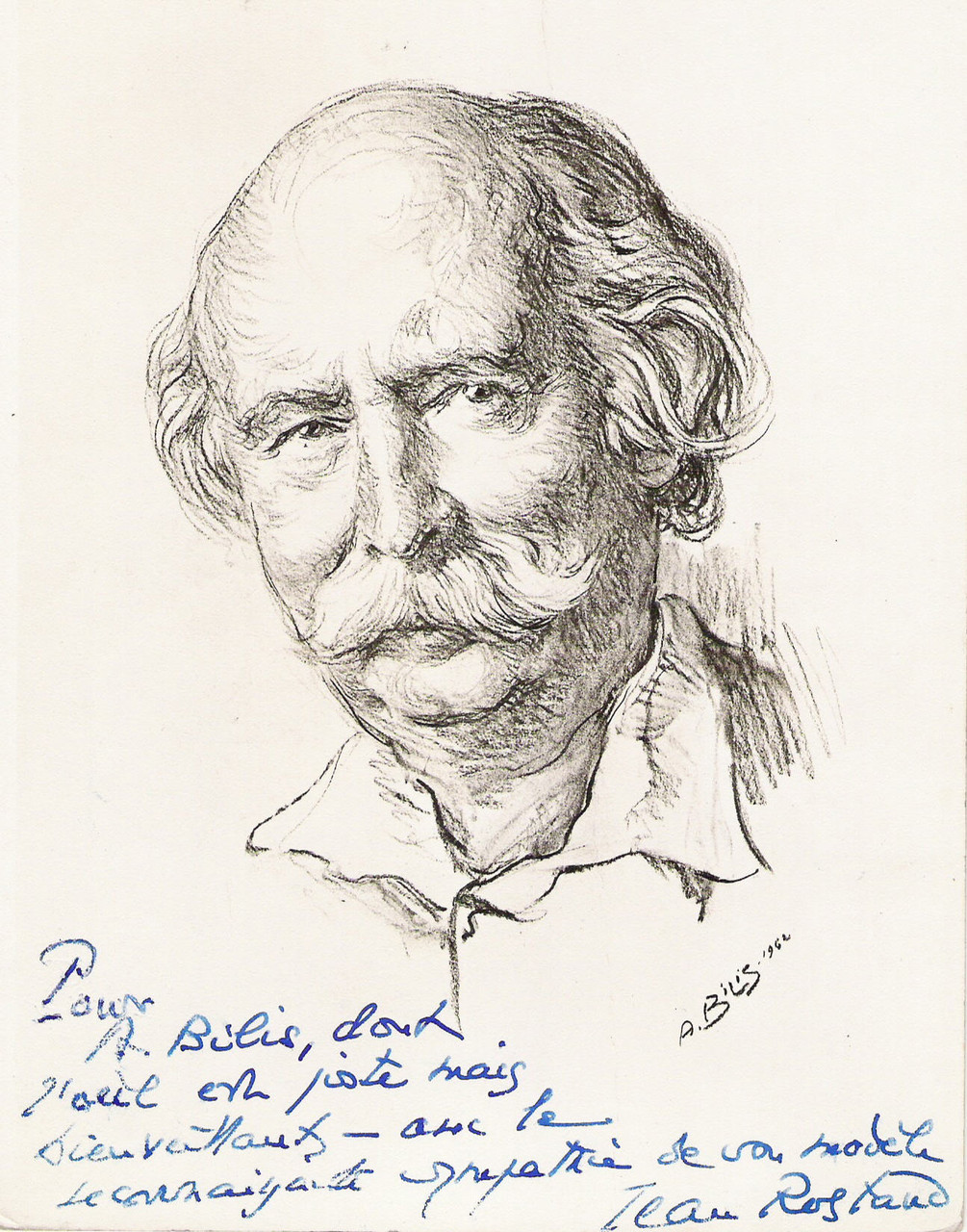 jean Rostand 1962  fusain André Aaron Bilis