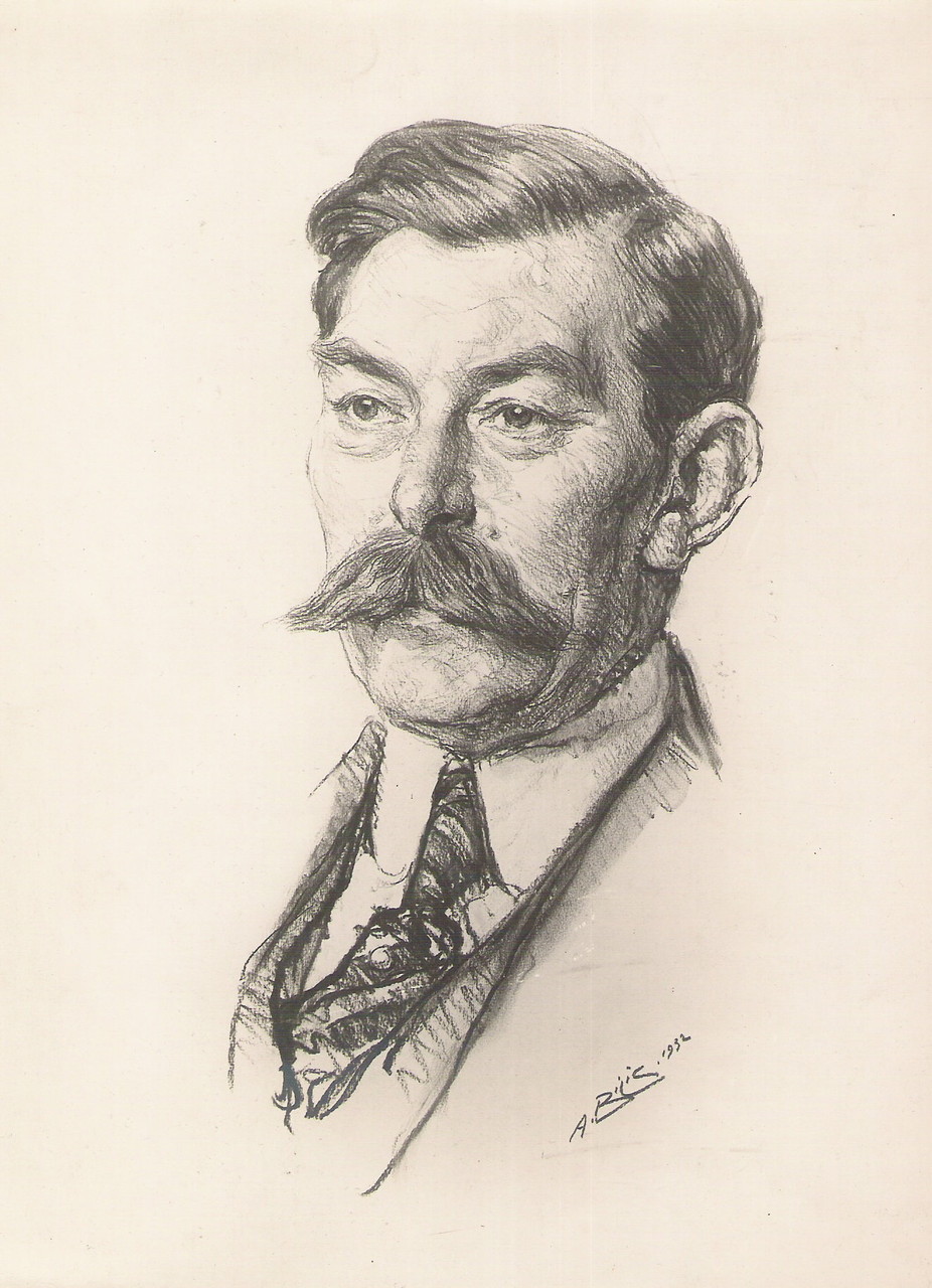 Pierre Abrami  professeur medecine 1932 fusain André Aaron Bilis