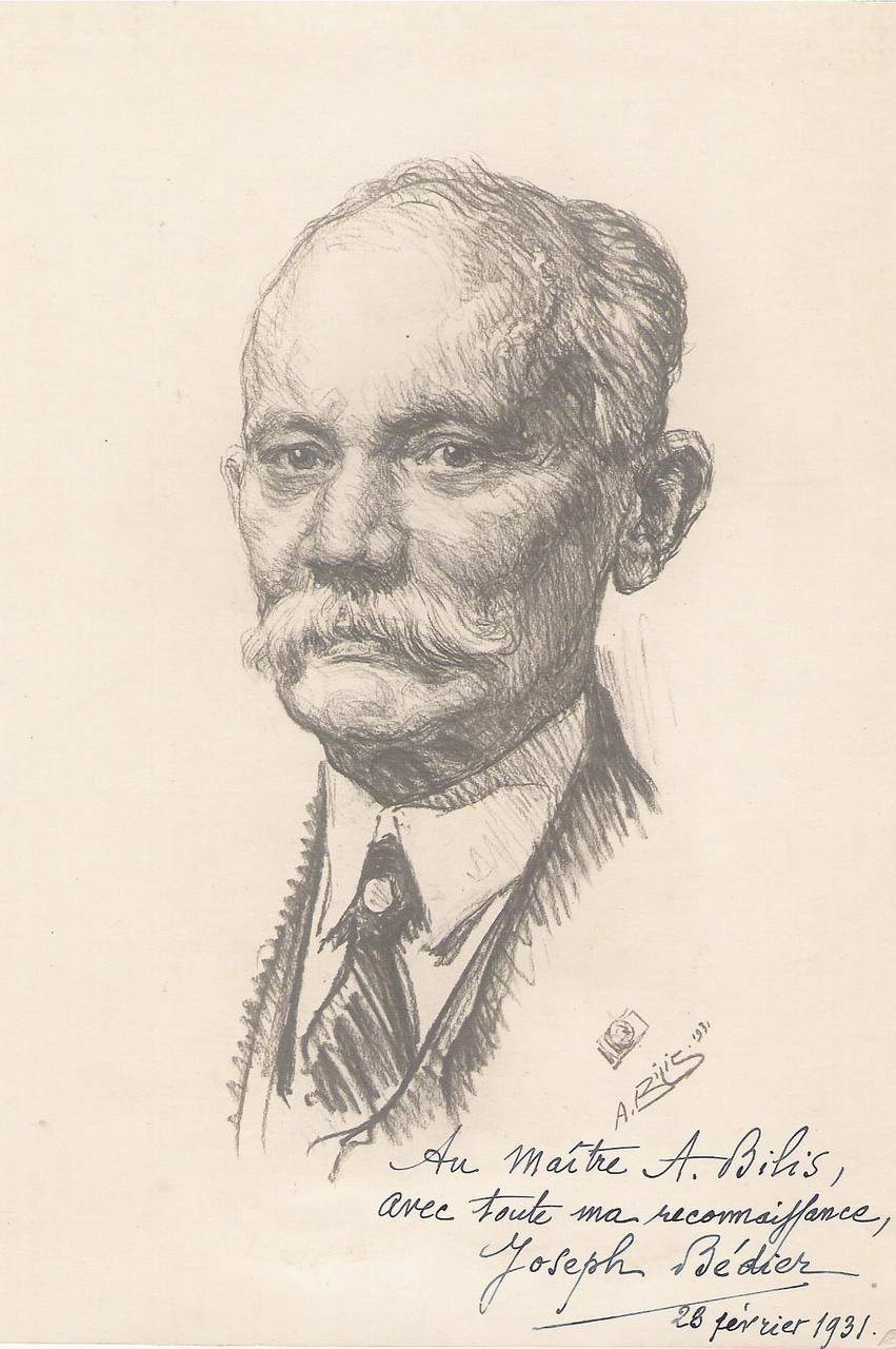  Joseph  Bedier 1931  fusain André Aaron Bilis