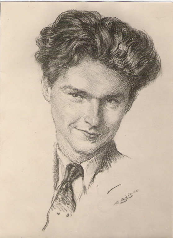 Pierre Boudousquie Bilis son fils 1947 fusain André Aaron Bilis