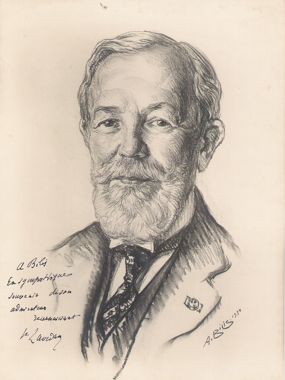  Henri  Lavedan 1934  fusain André Aaron Bilis