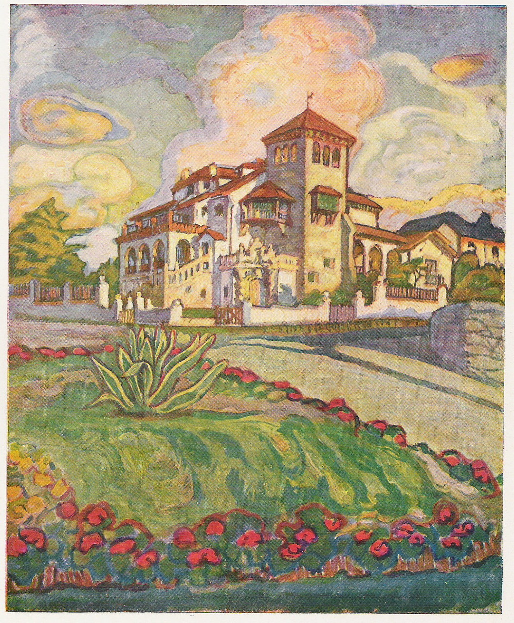 maison coloniale Mar Del Plata - Argentine huile sur toile André Aaron Blils